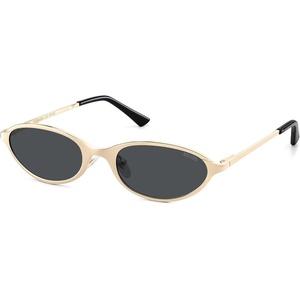 image:imageSOJOS Small Trendy Oval Cat Eye Polarized Sunglasses for Women Chic Y2k Retro 80s 90s Slim Narrow Petite Sunnies SJ1287NGoldGrey