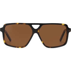 image:imageSOJOS Square Aviator Sunglasses for Men and Women Polarized Acetate Frame Retro Shades with UV Protection ReignTortoiseBrown