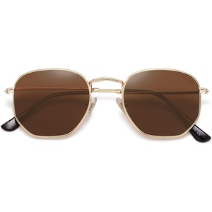 image:imageSOJOS Square Polarized Sunglasses for Women Men Small Hexagonal Polygon Shades SJ1072Brown