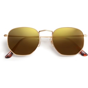image:imageSOJOS Square Polarized Sunglasses for Women Men Small Hexagonal Polygon Shades SJ1072Gold Mirrored