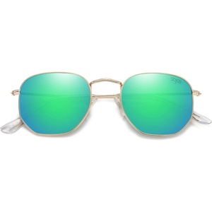 image:imageSOJOS Square Polarized Sunglasses for Women Men Small Hexagonal Polygon Shades SJ1072Green
