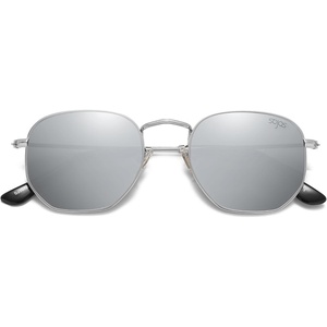 image:imageSOJOS Square Polarized Sunglasses for Women Men Small Hexagonal Polygon Shades SJ1072Silver