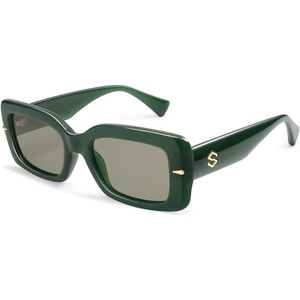 image:imageSOJOS Square Thick Sunglasses for Women Fashion Sunglasses Polarized Rectangle Sunnies SJ2367GreenGreen