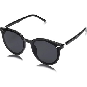 image:imageSOJOS Sunglasses Womens Trendy 2025 Classic Round Retro Vintage Shades Large Frame Sunnies SJ2067Shiny Black