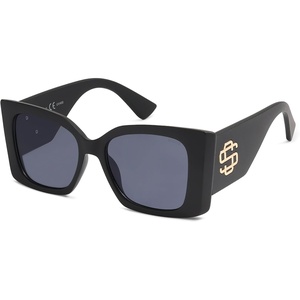image:imageSOJOS Sunglasses for Women amp Men Square Wide Thick Frame Shades Retro Trendy Fashion UV Protection SJ2349Matt Black gold grey