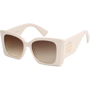 image:imageSOJOS Sunglasses for Women amp Men Square Wide Thick Frame Shades Retro Trendy Fashion UV Protection SJ2349Matt White gold gradient Brown Lens