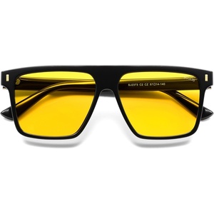 image:imageSOJOS Sunglasses for Women amp Men Square Wide Thick Frame Shades Retro Trendy Fashion UV Protection SJ2373Black gold yellow