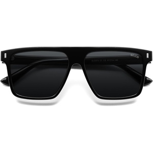image:imageSOJOS Sunglasses for Women amp Men Square Wide Thick Frame Shades Retro Trendy Fashion UV Protection SJ2373Black silver grey