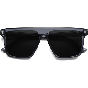 image:imageSOJOS Sunglasses for Women amp Men Square Wide Thick Frame Shades Retro Trendy Fashion UV Protection SJ2373Transparent Grey silver grey