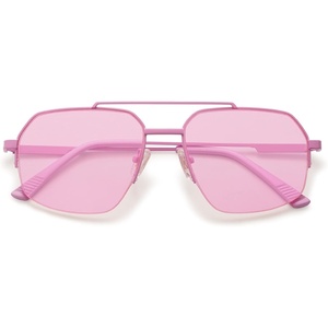 image:imageSOJOS Trendy Aviator Sunglasses Mens Womens Retro Double Bridge Metal Frame SemiRimless Shades SJ1191Pink