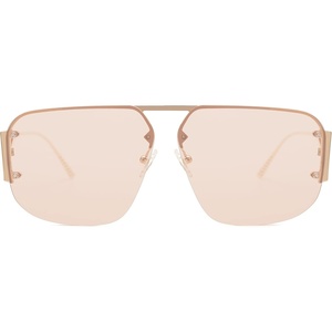 image:imageSOJOS Trendy Aviator Sunglasses Mens Womens Retro Metal Rimless Frame Shades Lentes De Sol Para Mujer SJ1192Brown