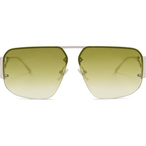 image:imageSOJOS Trendy Aviator Sunglasses Mens Womens Retro Metal Rimless Frame Shades Lentes De Sol Para Mujer SJ1192Green Tea