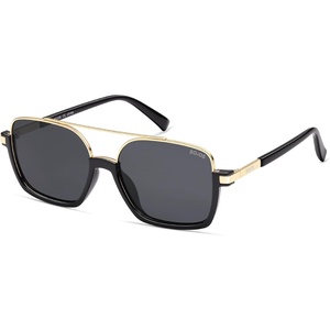 image:imageSOJOS Trendy Aviator Sunglasses for Women Men Polarized Retro Square Y2K Oversized Sun Glasses SJ2659Black Frame Grey Lens