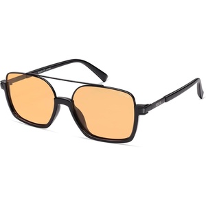 image:imageSOJOS Trendy Aviator Sunglasses for Women Men Polarized Retro Square Y2K Oversized Sun Glasses SJ2659Black Frame Orange Lens