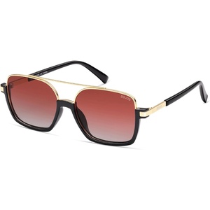 image:imageSOJOS Trendy Aviator Sunglasses for Women Men Polarized Retro Square Y2K Oversized Sun Glasses SJ2659Black Frame Red Grading Lens