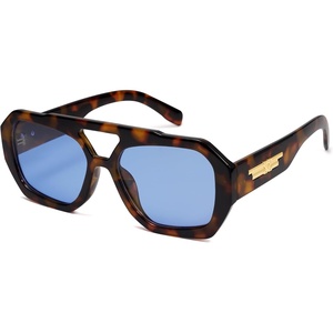 image:imageSOJOS Trendy Aviator Sunglasses for Womens Mens PolarizedHexagonal Square Double Bridge Designer Inspired Sun Glasses SJ2288Tortoise