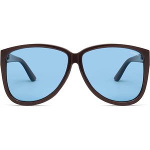 image:imageSOJOS Trendy Big Oversized Polarized Sunglasses Womens Mens 70s 80s Retro Vintage Pilot Shades SJ2643Dark BrownLight Blue Tint