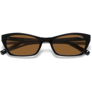 image:imageSOJOS Trendy Cat Eye Polarized Sunglasses for Women Men Retro 90s Y2K Small Thin Rectangle Sunnies SJ2670BlackBrown
