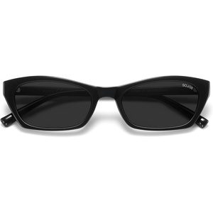 image:imageSOJOS Trendy Cat Eye Polarized Sunglasses for Women Men Retro 90s Y2K Small Thin Rectangle Sunnies SJ2670BlackGrey