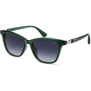 image:imageSOJOS Trendy Cat Eye Polarized Sunglasses for Women Retro Cateye Womens Shade SJ2709Dark GreenGrey Grading