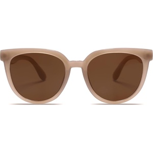 image:imageSOJOS Trendy Cat Eye Round Polarized Sunglasses for Women Fashion UV Protection Sunnies Sunglasses SJ2175Brown