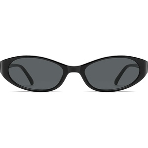 image:imageSOJOS Trendy Cat Eye Womens SunglassesRetro Skinny Chic Narrow Oval 90s Slim Small Cute Sunnies SJ2753BlackGrey