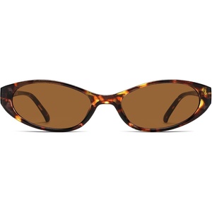 image:imageSOJOS Trendy Cat Eye Womens SunglassesRetro Skinny Chic Narrow Oval 90s Slim Small Cute Sunnies SJ2753TortoiseBrown