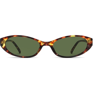 image:imageSOJOS Trendy Cat Eye Womens SunglassesRetro Skinny Chic Narrow Oval 90s Slim Small Cute Sunnies SJ2753TortoiseGreen