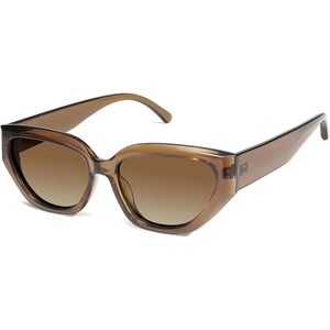 image:imageSOJOS Trendy Cute Cat Eye Polarized Sunglasses for Women Fashion Cateye Womens Sunnies SJ2237Crystal Brown