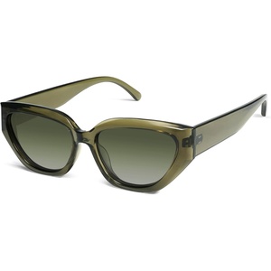 image:imageSOJOS Trendy Cute Cat Eye Polarized Sunglasses for Women Fashion Cateye Womens Sunnies SJ2237Crystal Olive Green