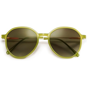 image:imageSOJOS Trendy Designer Hexagon Round Sunglasses for Women Fashion Big Shades Geometric Women Sunglasses SJ2181Green