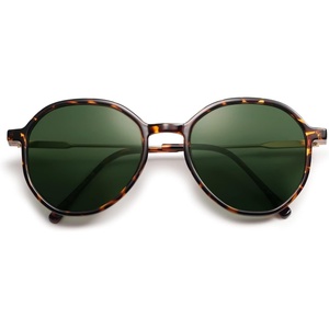 image:imageSOJOS Trendy Designer Hexagon Round Sunglasses for Women Fashion Big Shades Geometric Women Sunglasses SJ2181Tortoise
