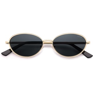 image:imageSOJOS Trendy Oval Cat Eye Polarized Sunglasses for Women Men Chic 80s 90s Retro Fashion Sunnies SJ1279GoldGrey