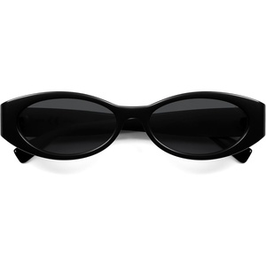 image:imageSOJOS Trendy Oval Polarized Sunglasses Womens Retro Narrow Chic Thin Y2k Sunnies SJ2364BlackGrey