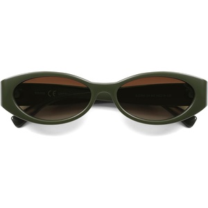 image:imageSOJOS Trendy Oval Polarized Sunglasses Womens Retro Narrow Chic Thin Y2k Sunnies SJ2364Dark GreenBrown