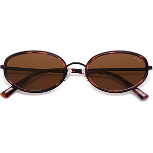 image:imageSOJOS Trendy Oval Polarized Sunglasses for Women Men 80s 90s Chic Retro Vintage Sunnies SJ1248Brown TortoiseBrown
