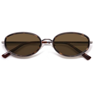 image:imageSOJOS Trendy Oval Polarized Sunglasses for Women Men 80s 90s Chic Retro Vintage Sunnies SJ1248Dark TortoiseCold Brown