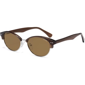 image:imageSOJOS Trendy Oval Polarized Sunglasses for Women Retro Cute Shades Sunnies SJ2687Brown Frame Brown Lens
