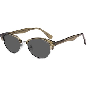 image:imageSOJOS Trendy Oval Polarized Sunglasses for Women Retro Cute Shades Sunnies SJ2687Green Frame Grey Lens