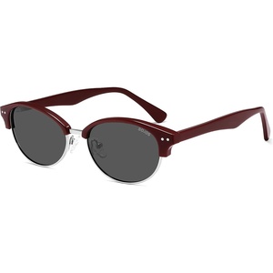 image:imageSOJOS Trendy Oval Polarized Sunglasses for Women Retro Cute Shades Sunnies SJ2687Red Frame Grey Lens