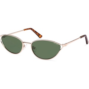 image:imageSOJOS Trendy Oval Polarized Sunglasses for WomenRetro 90s Cat Eye Shades SJ1254Gold Frame Green Lens