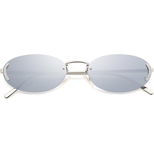 image:imageSOJOS Trendy Oval Rimless Sunglasses for Women Retro Y2k Sunnies with Rhinestones SJ1227SilverSilver