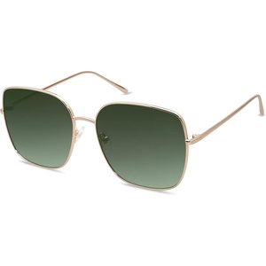 image:imageSOJOS Trendy Oversized Square Metal Frame Sunglasses for Women Men Retro Big Flat Lens UV Protection Sunglasses SJ1146GoldGradient Greyishgreen