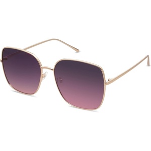 image:imageSOJOS Trendy Oversized Square Metal Frame Sunglasses for Women Men Retro Big Flat Lens UV Protection Sunglasses SJ1146GoldGradient Greyishpurple