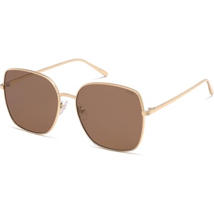 image:imageSOJOS Trendy Oversized Square Metal Frame Sunglasses for Women Men Retro Big Flat Lens UV Protection Sunglasses SJ1146GoldRetro Brown