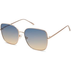 image:imageSOJOS Trendy Oversized Square Metal Frame Sunglasses for Women Men Retro Big Flat Lens UV Protection Sunglasses SJ1146Rose GoldGradient Bluishbrown