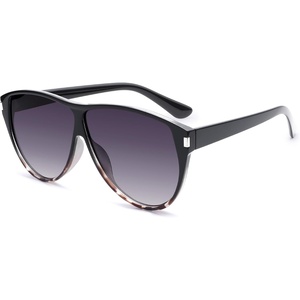 image:imageSOJOS Trendy Oversized Sunglasses for WomenRetro Big Large Shades Sun Glasses SJ2708Black Grading Grey Pattern Frame Grey Grading Lens