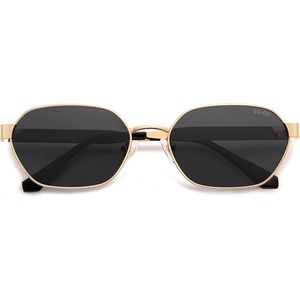 image:imageSOJOS Trendy Polarized Hexagon Sunglasses for Women Men UV400 Retro Rectangle Shades SJ1238GoldGrey