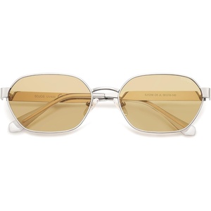 image:imageSOJOS Trendy Polarized Hexagon Sunglasses for Women Men UV400 Retro Rectangle Shades SJ1238SilverLight Brown