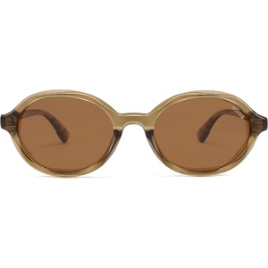 image:imageSOJOS Trendy Polarized Oval Sunglasses for Women MenFashion Ovale Rounded Shades Fashion Wave Frame UV400 Protected SJ2697Brown